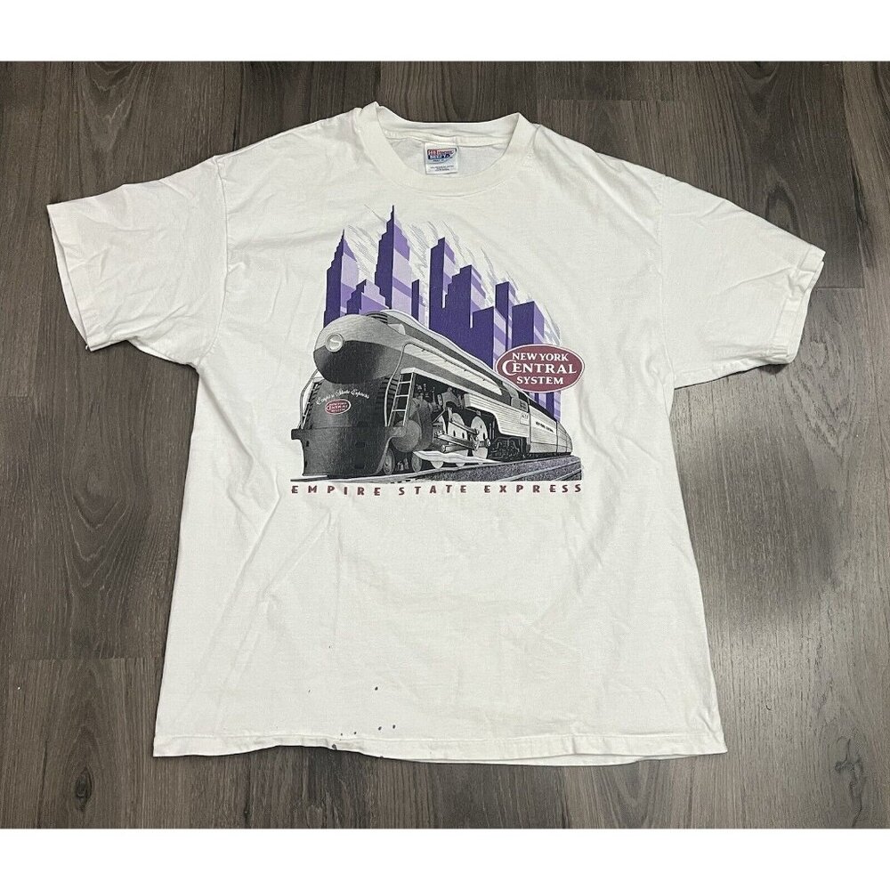 Vintage Empire State Express T Shirt Train Railroad New York Central System